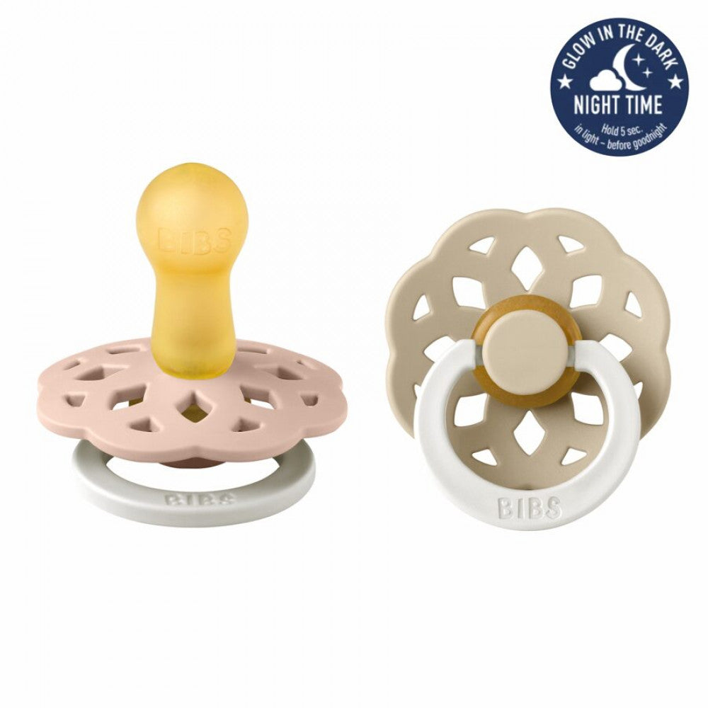 2 бр. Биберони BIBS Boheme Glow, Blush/Vanilla, 6-18 месеца