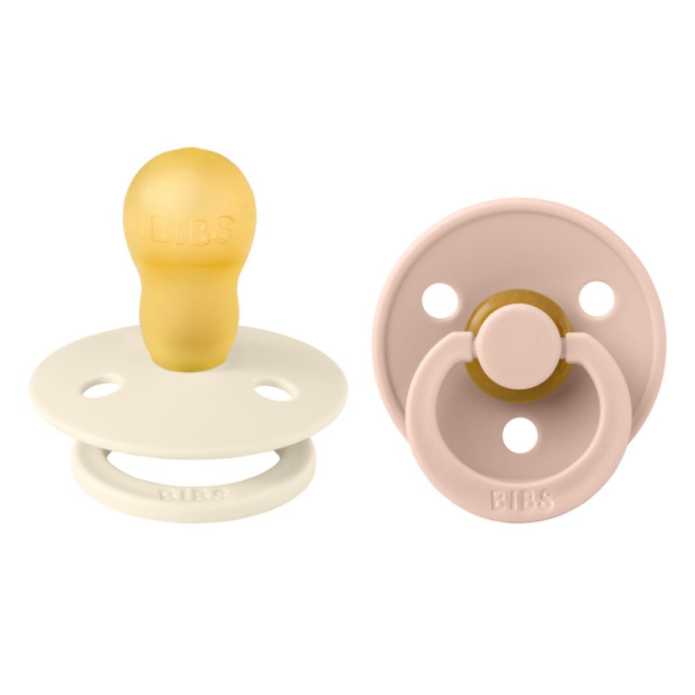 2 бр. Биберони BIBS COLOUR, Ivory/Blush, 18+ месеца