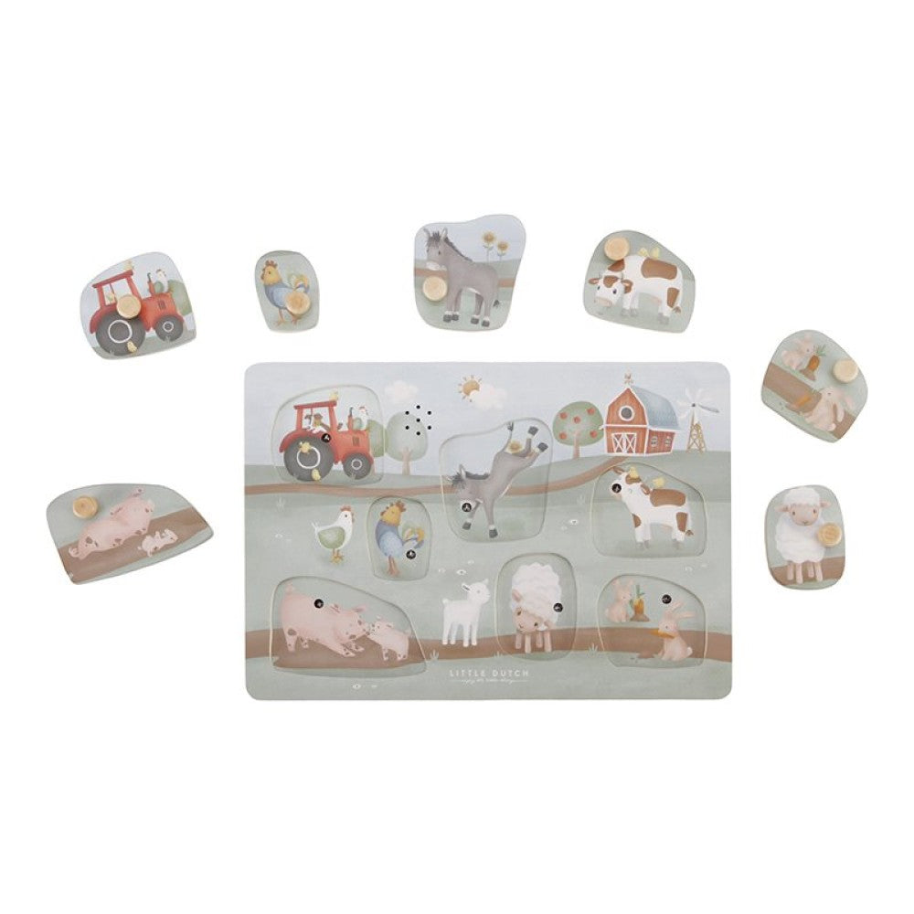 Дървен Музикален Пъзел Little Farm Little Dutch