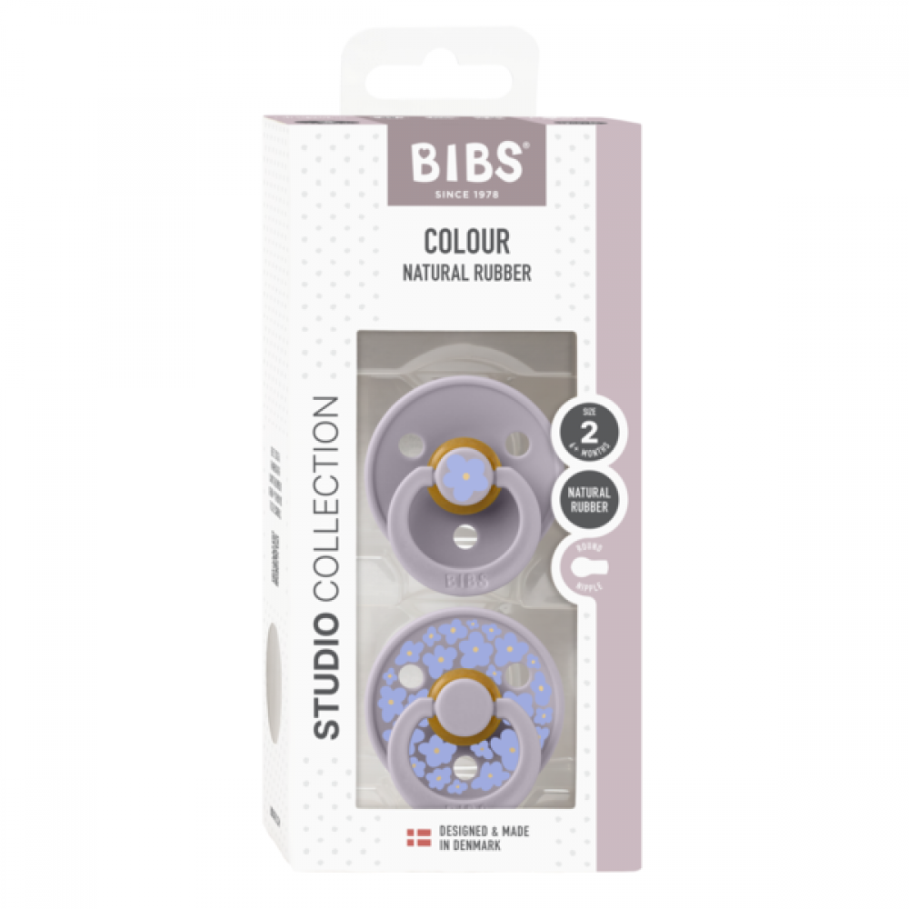 2 бр. Биберони BIBS Studio COLOUR Jasmine, Fossil Grey Mix, 6-18 месеца
