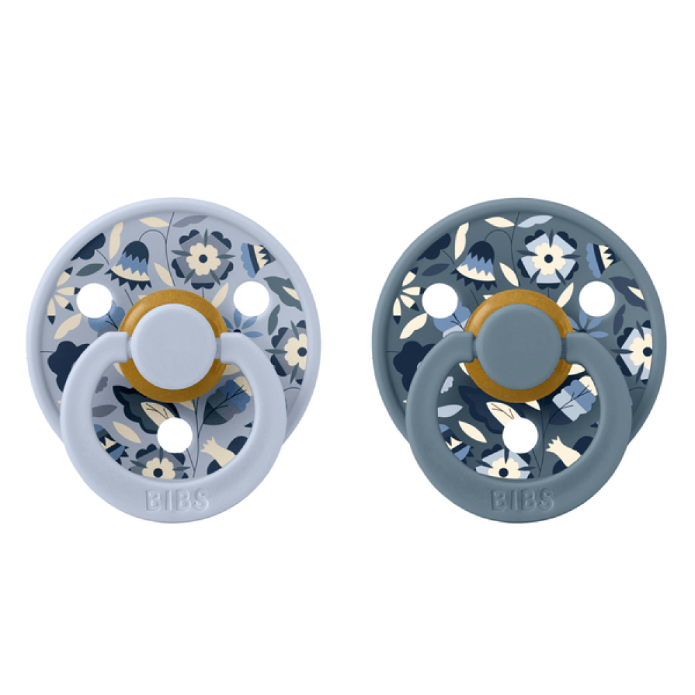 2 бр. Биберони BIBS Liberty COLOUR Bobo Dusty Blue, 0-6 месеца