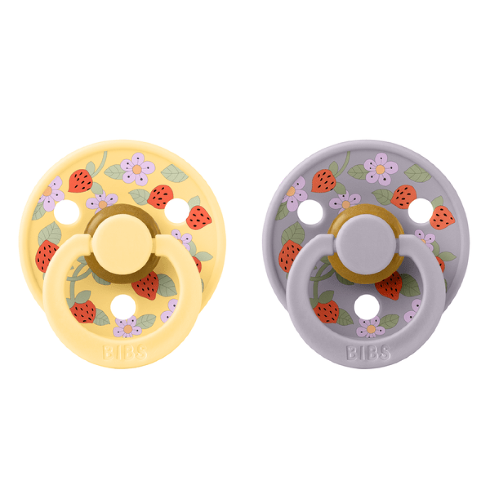 2 бр. Биберони BIBS Liberty COLOUR Strawberries and Cream Pale Butter, 0-6 месеца