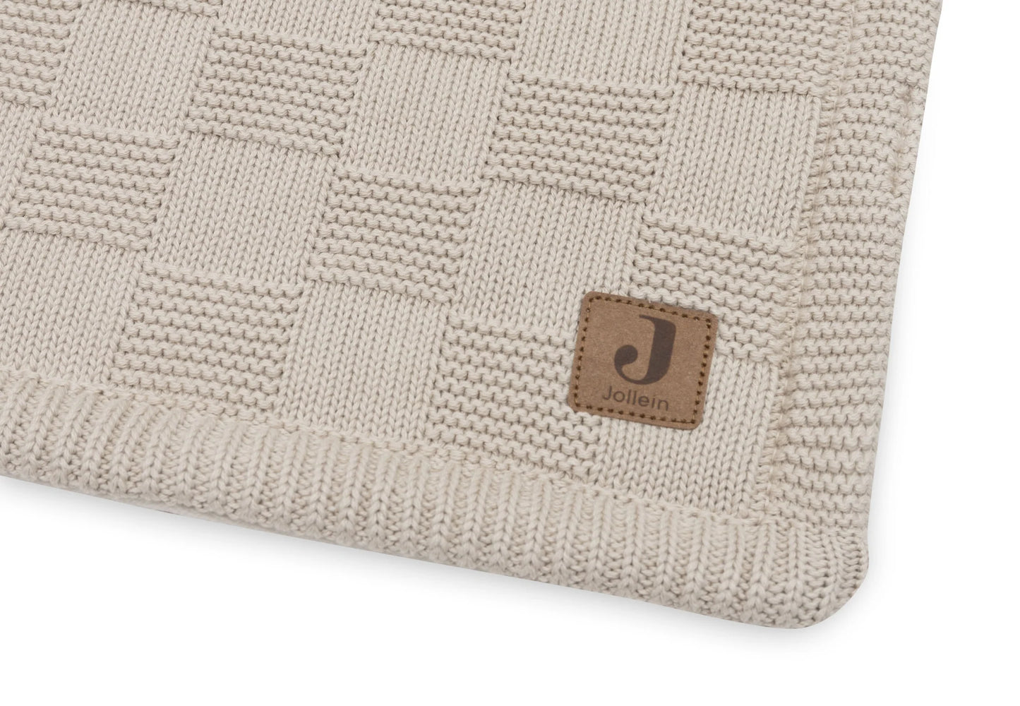 Одеяло Jollein 75x100cm Box Knit Warm Sand/Velvet - GOTS