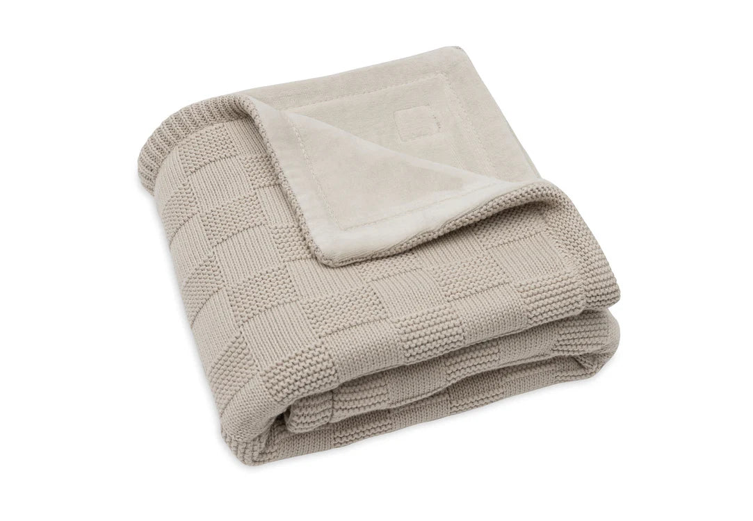 Одеяло Jollein 75x100cm Box Knit Warm Sand/Velvet - GOTS