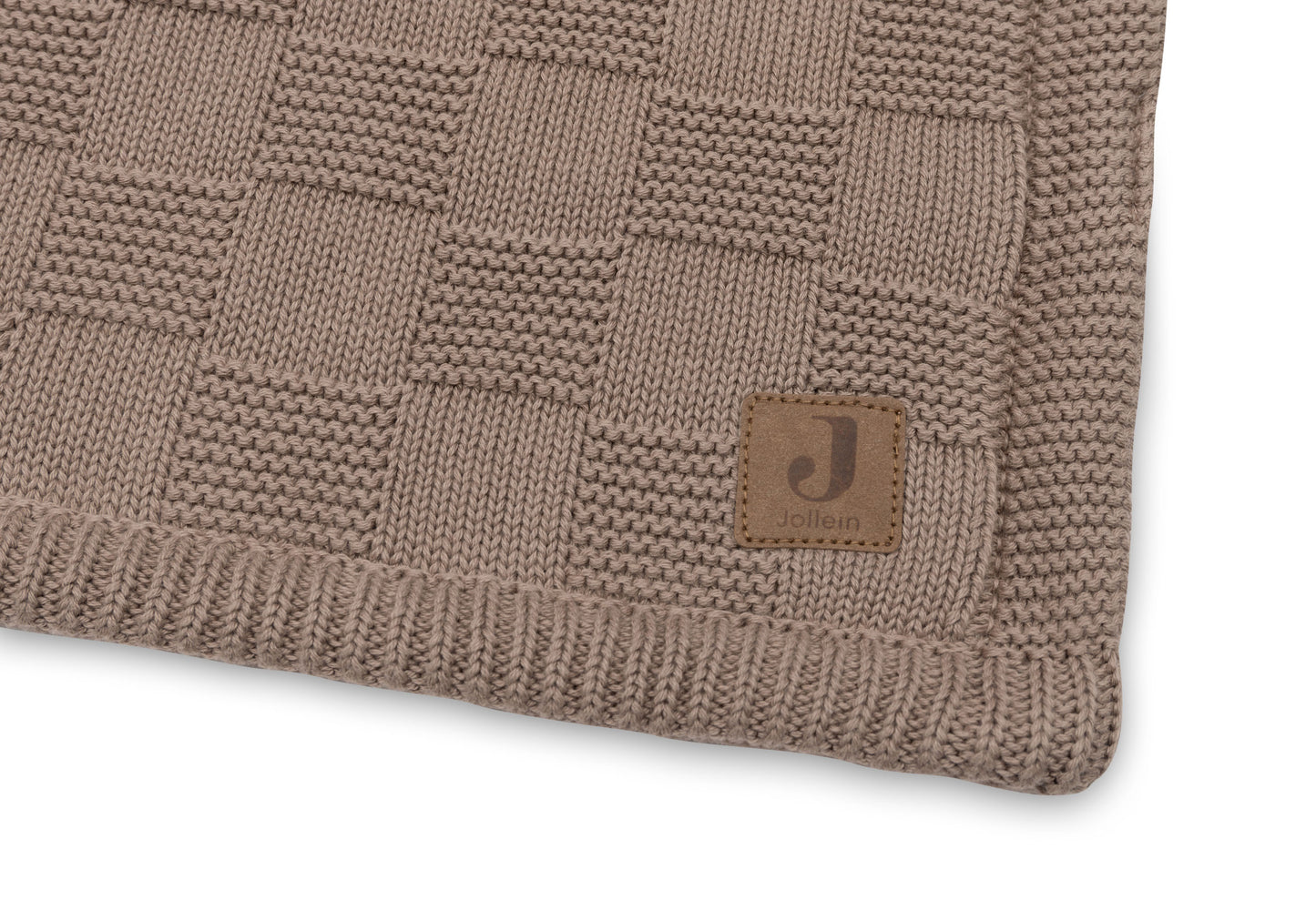 Одеяло Jollein 75x100cm Box Knit Milky Coffee/Velvet - GOTS
