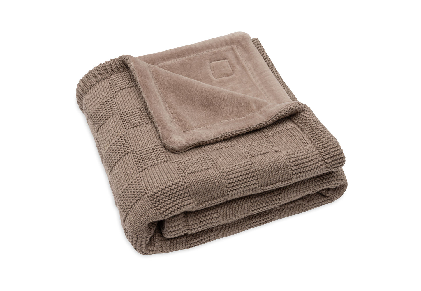 Одеяло Jollein 75x100cm Box Knit Milky Coffee/Velvet - GOTS