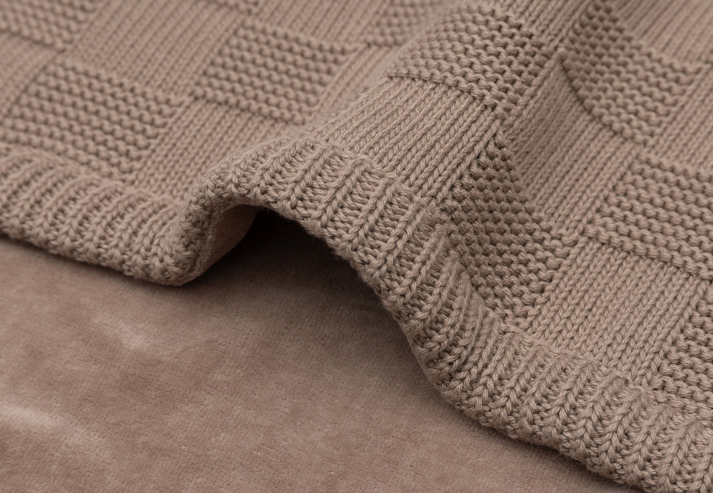 Одеяло Jollein 75x100cm Box Knit Milky Coffee/Velvet - GOTS