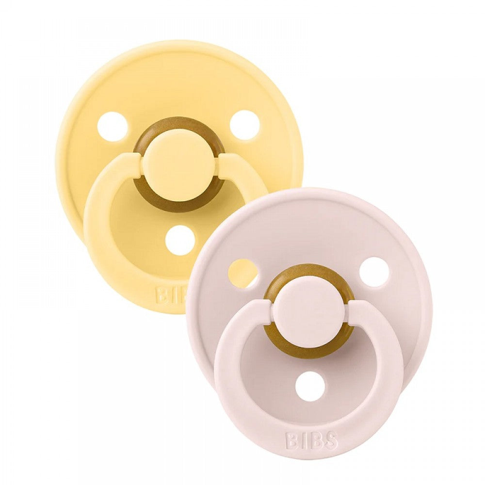 2 бр. Биберони BIBS COLOUR Pale Butter/Petal 6-18 месеца