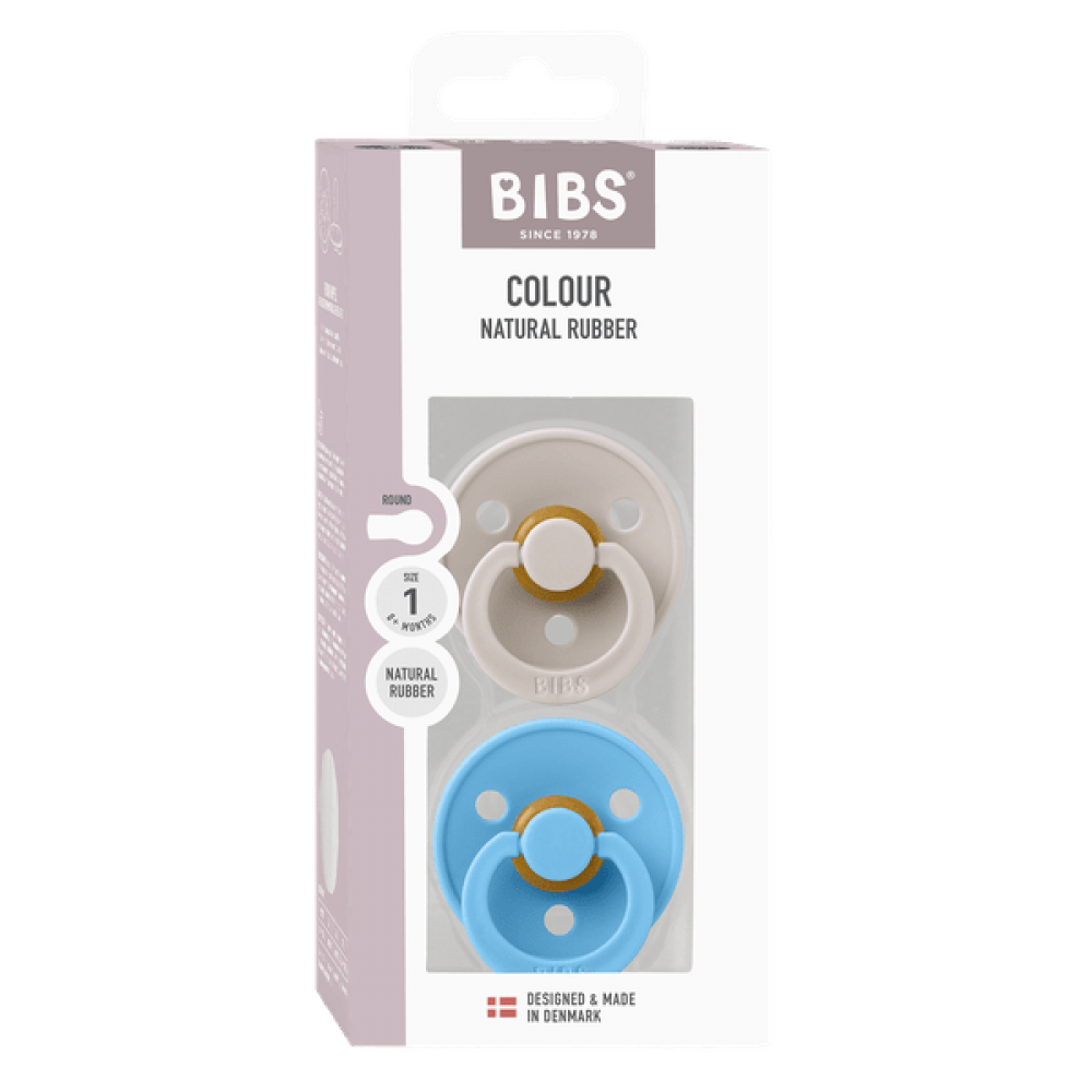2 бр. Биберони BIBS COLOUR Mushroom/Breeze 0-6 месеца