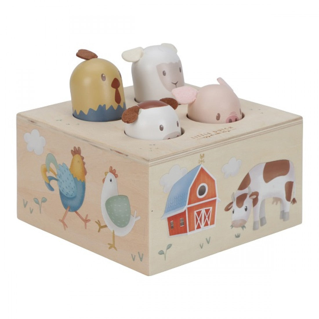 Дървена Музикална Бебешка Играчка Pop-Up Little Farm Little Dutch