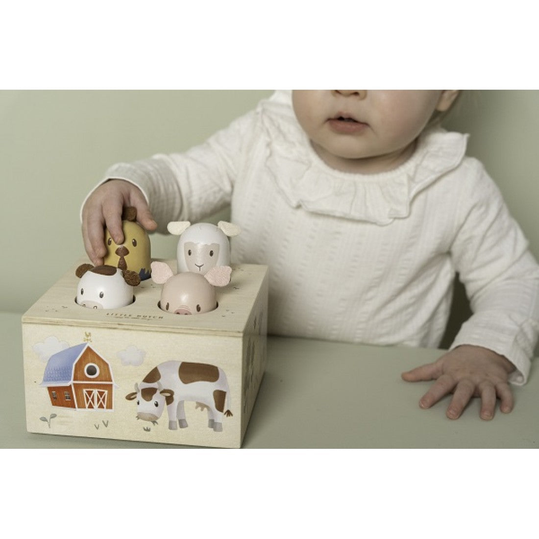 Дървена Музикална Бебешка Играчка Pop-Up Little Farm Little Dutch