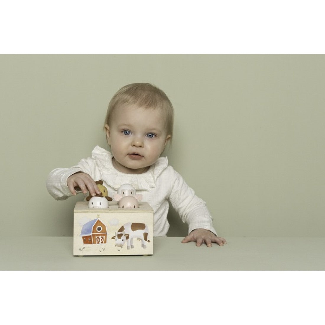 Дървена Музикална Бебешка Играчка Pop-Up Little Farm Little Dutch