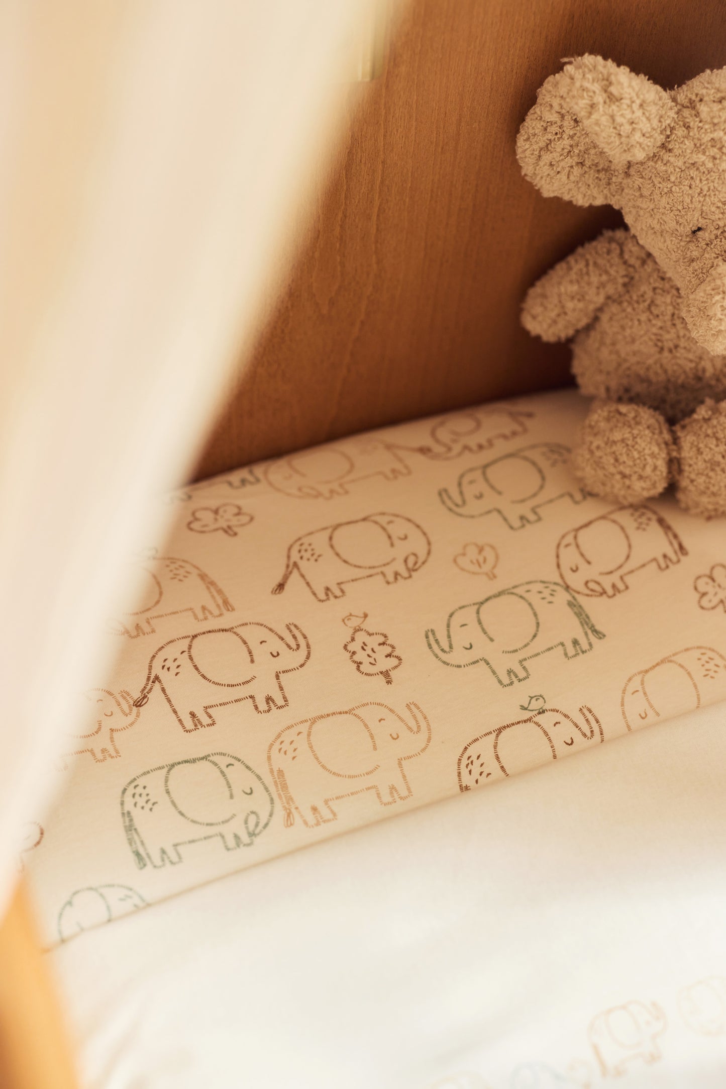 Детски Чаршаф с Ластик 60х120см Jollein Elephant Tales