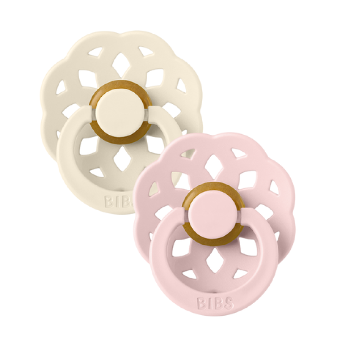 2 бр. Биберони BIBS Boheme, Ivory/Blossom, 6-18 месеца