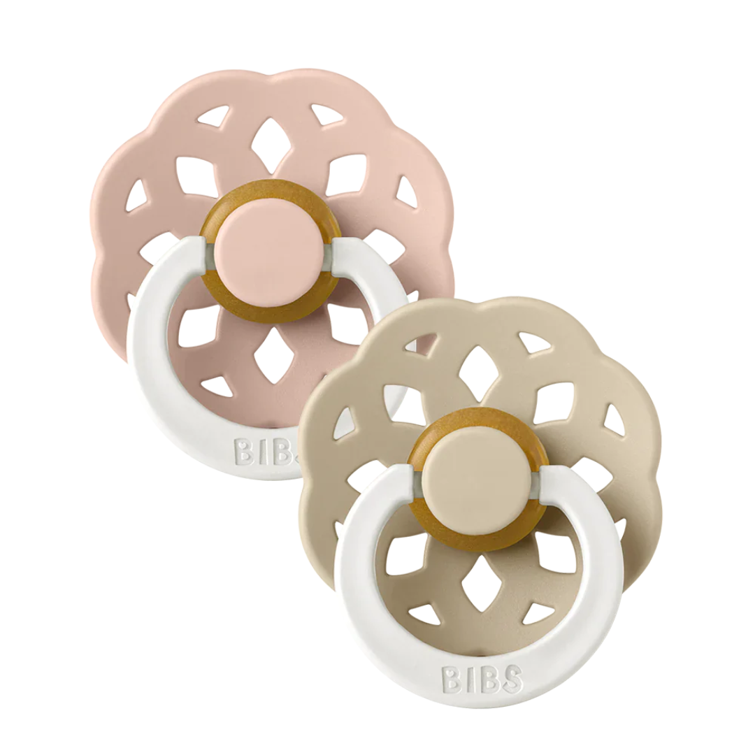 2 бр. Биберони BIBS Boheme Glow, Blush/Vanilla, 6-18 месеца