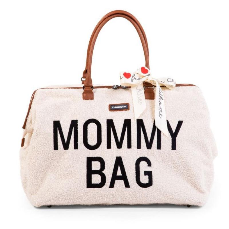 Голяма чанта CHILDHOME Mommy Bag Teddy White