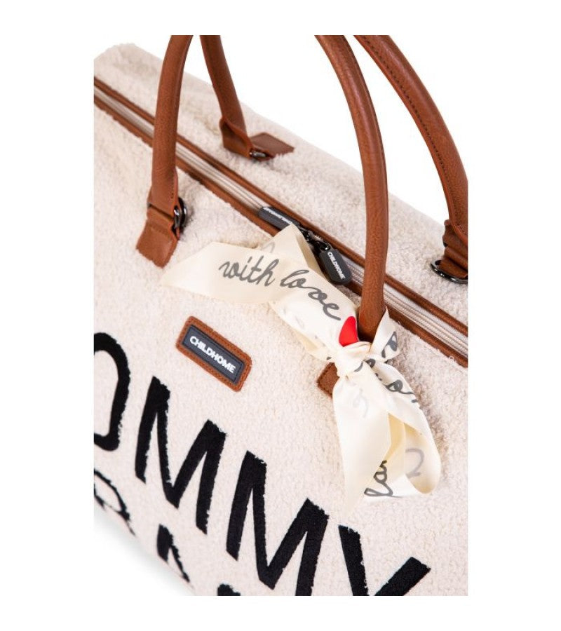 Голяма чанта CHILDHOME Mommy Bag Teddy White