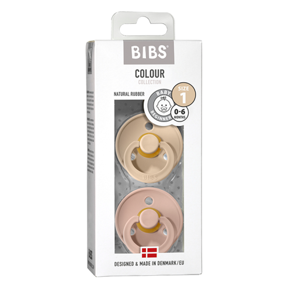 2 бр. Биберони BIBS, Vanilla/Blush, 0-6 месеца