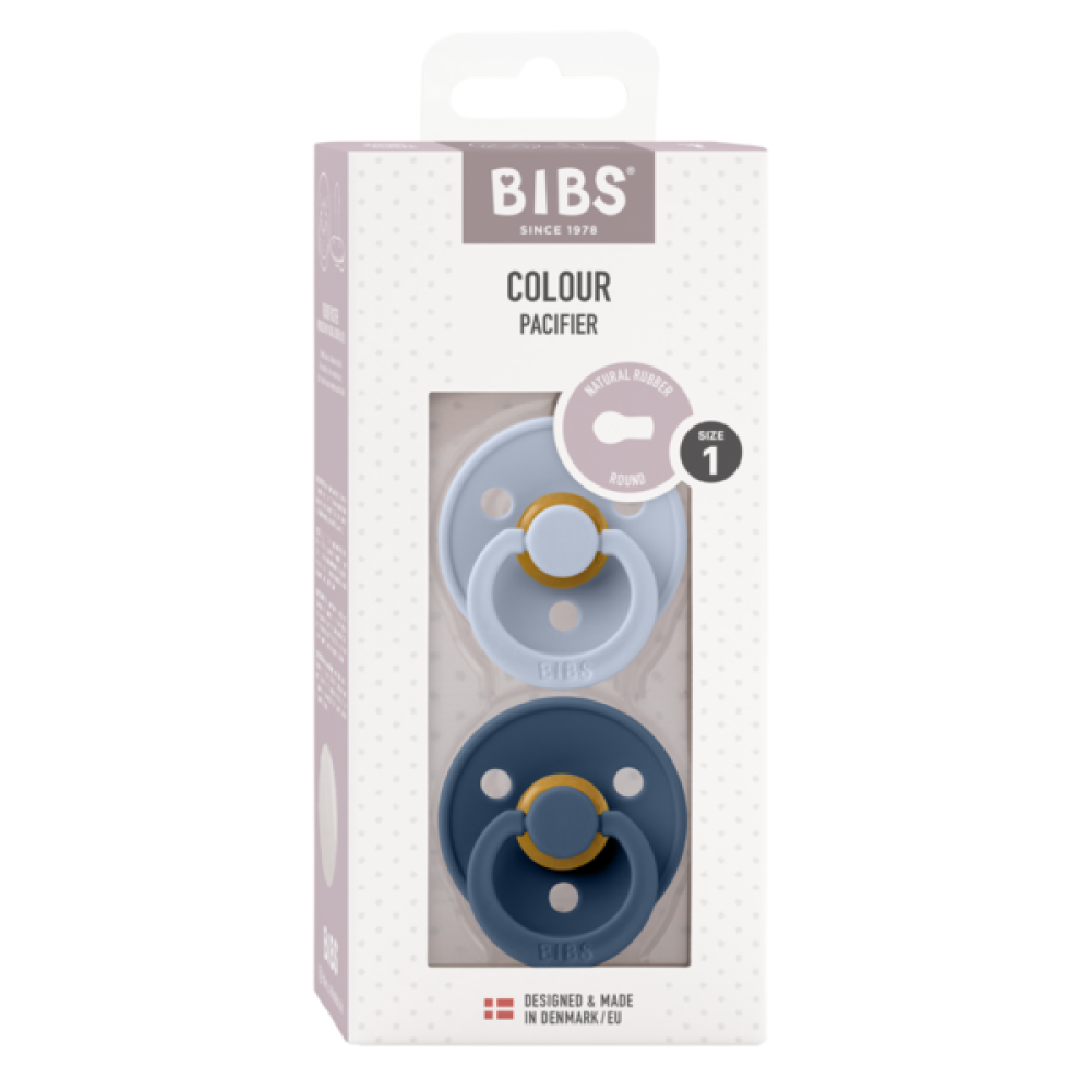 2 бр. Биберони BIBS COLOUR Dusty Blue/Steel Blue 0-6 месеца