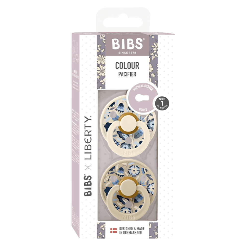 2 бр. Биберони BIBS Liberty COLOUR Bobo Ivory, 6-18 месеца
