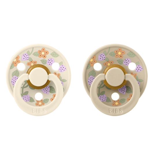 2 бр. Биберони BIBS Liberty COLOUR Strawberries and Cream Ivory, 0-6 месеца
