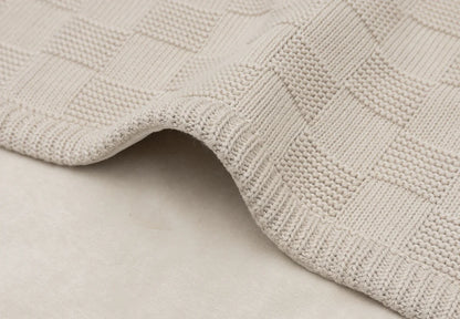 Одеяло Jollein 75x100cm Box Knit Warm Sand/Velvet - GOTS