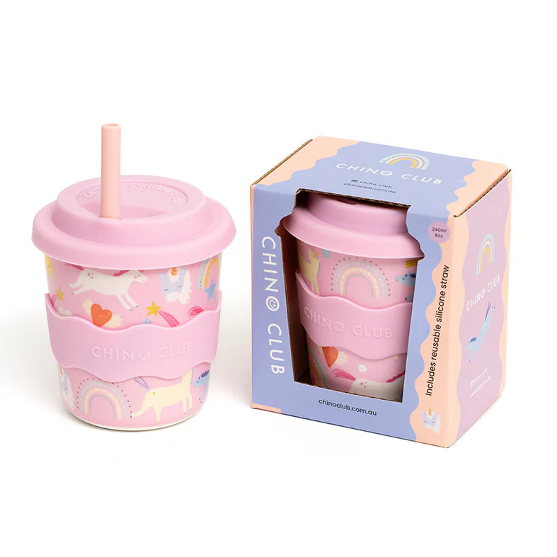 Бамбукова чаша Chino Club 240ml Pink Unicorn