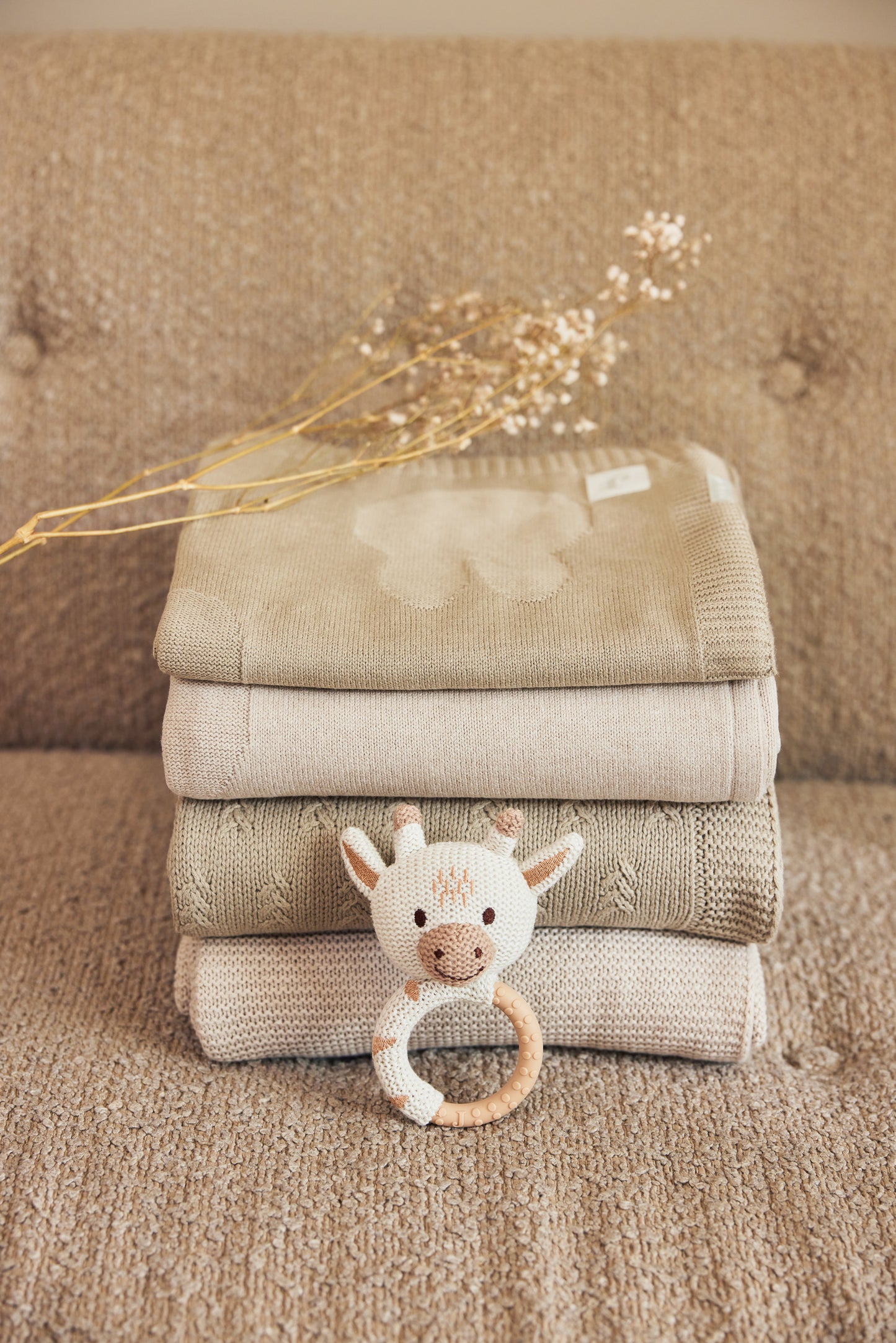 Одеяло от органичен памук 75х100см Jollein Miffy Olive Green