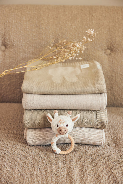Одеяло от органичен памук 75х100см Jollein Miffy Olive Green